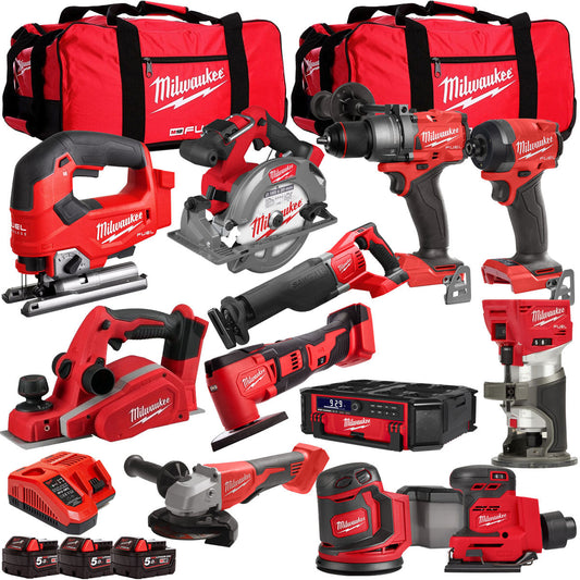Milwaukee 18V 12 Piece Combo Kit with 3 x 5.0Ah Battery & Charger T4TKIT-32229