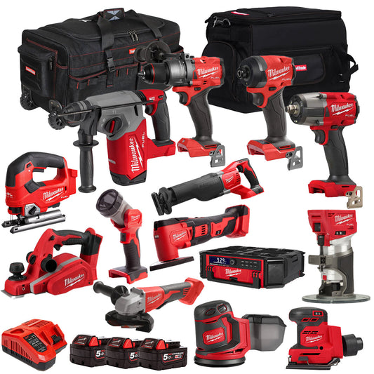 Milwaukee 18V 14 Piece Combo Kit with 3 x 5.0Ah Battery & Charger T4TKIT-32222